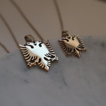 Albania eagle necklace 18k gold plated on stainless steel size difference 