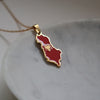 Albania flag necklace 18k gold plated on stainless steel