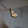 Barbados map necklace 18k gold plated on stainless steel