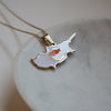 Cyprus flag necklace 18k gold plated on stainless steel