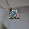 Democratic republic of Congo flag necklace 18k gold plated on stainless steel