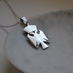 Serbia eagle necklace silver plated on stainless steel