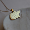 Balochistan map necklace with Afghanistan pakistan and Iran 18k gold plated plated on stainless steel