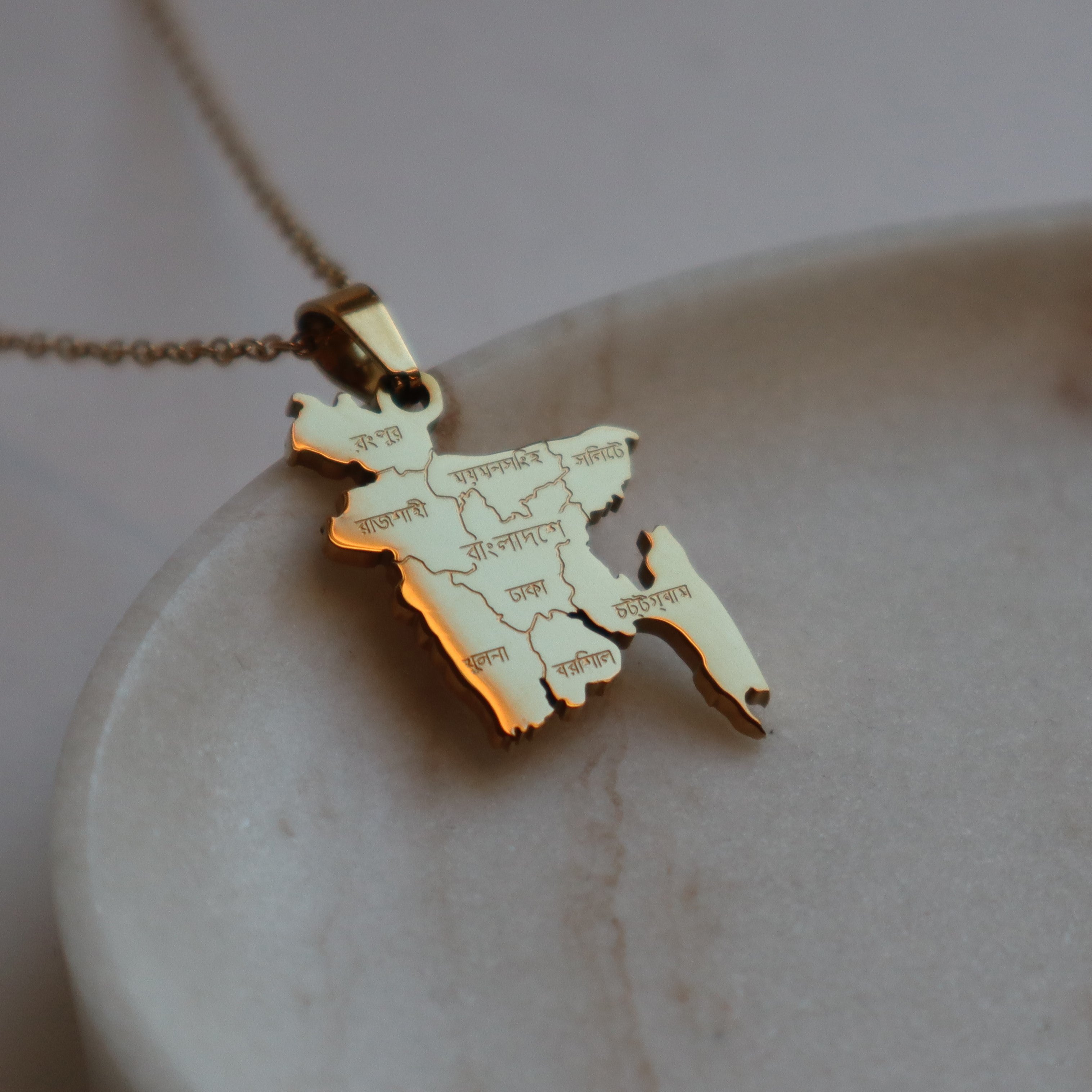 Bangladesh district necklace 18k gold plated on stainless steel