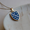 Bosnia old flag necklace ljiljan 18k gold plated on stainless steel
