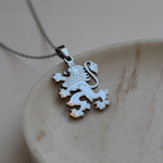 bulgaria lion necklace silver plated stainless steel