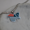 mens kashmir map necklace silver plated on stainless steel 