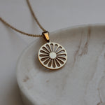 Romani gypsy roma wheel necklace 18k gold plated on stainless steel
