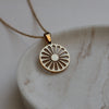 Romani gypsy roma wheel necklace 18k gold plated on stainless steel