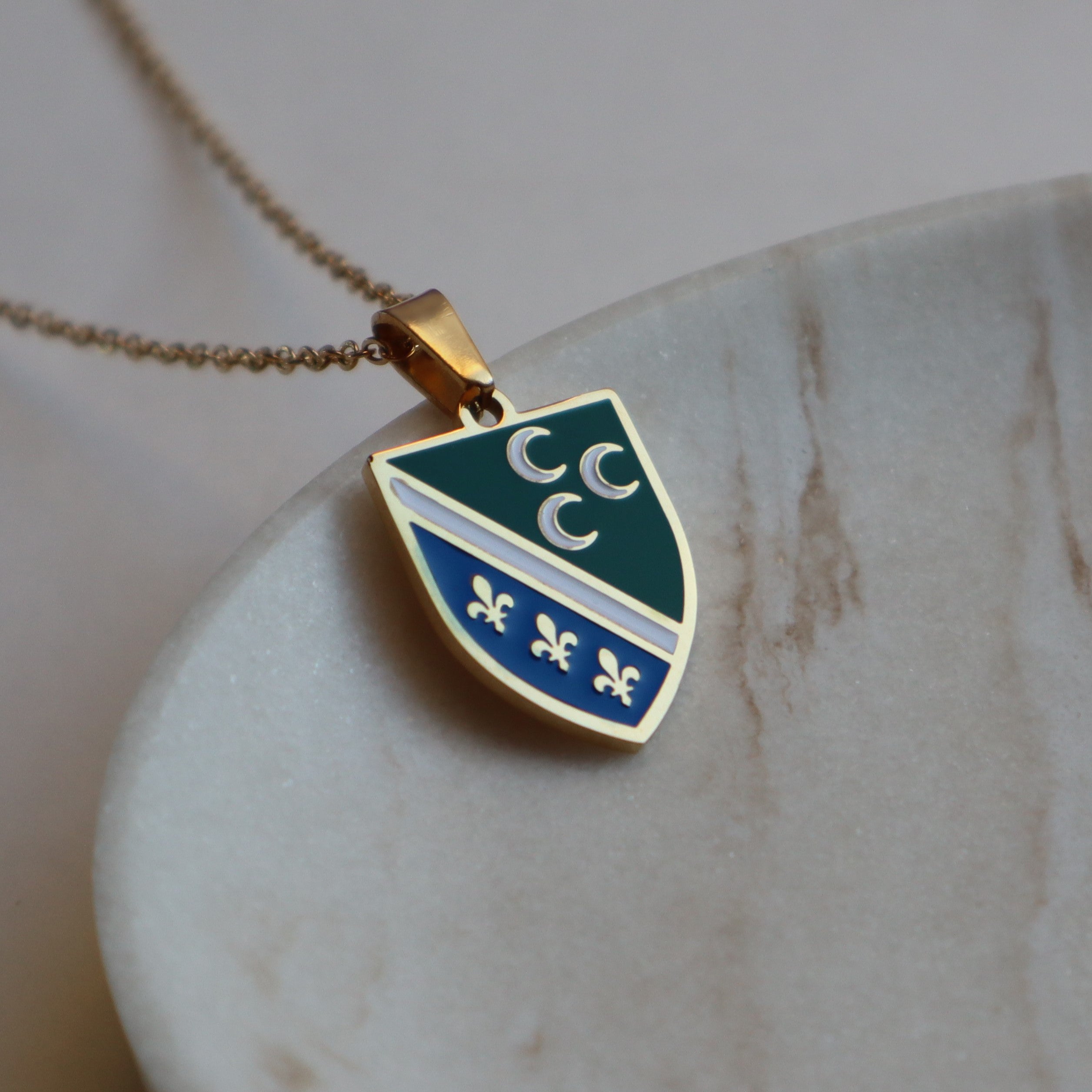 Sandžak flag necklace 18k gold plated on stainless steel