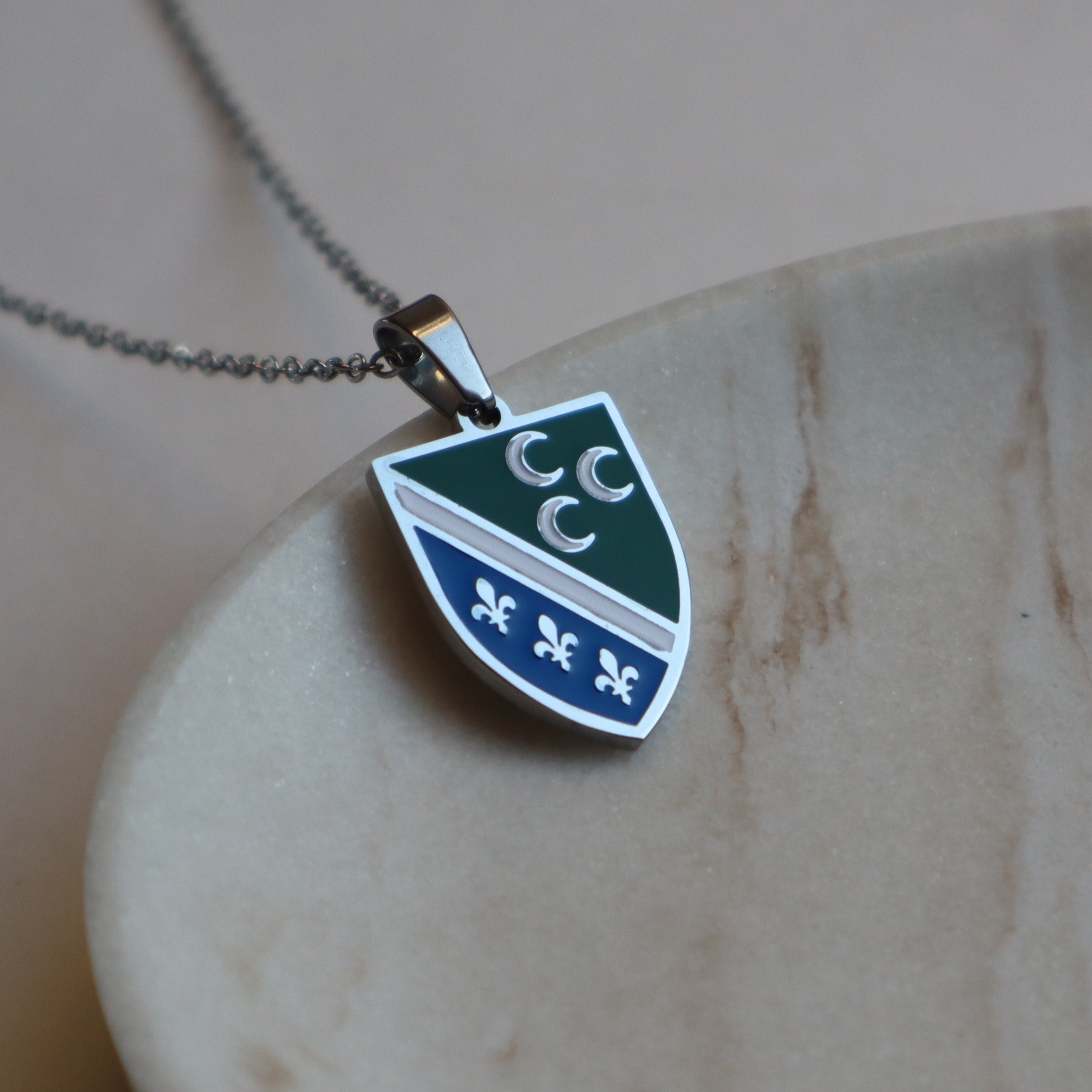 Sandžak flag necklace silver plated on stainless steel