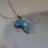 Somalia flag necklace africa 18k gold plated on stainless steel