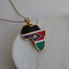 South Sudan flag necklace africa 18k gold plated on stainless steel