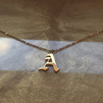 Old English Initial Necklace