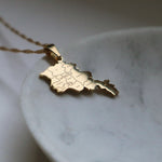 Armenia city map necklace 18k gold plated on stainless steel 