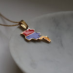Armenia flag necklace 18k gold plated stainless steel 