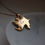 Azerbaijan map necklace with 8 pointed star 18k gold plated on stainless steel