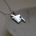 Bangladesh map necklace silver plated on stainless steel