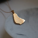 Barbados city necklace 18k gold plated on stainless steel