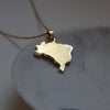 brazil country map necklace 18k gold plated on stainless steel