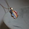 Chad flag necklace 18k gold plated on stainless steel