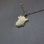 chechnya map necklace silver plated on stainless steel