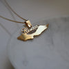 Curacao map necklace 18k gold plated on stainless steel