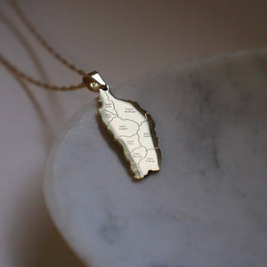 Dominica city necklace 18k gold plated on stainless steel
