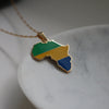 Gabonflag necklace 18k gold plated on stainless steel