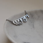 Georgian custom name necklace silver plated on stainless steel personalised 