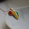 Guinea flag necklace 18k gold plated on stainless steel