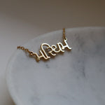 Gujarati custom name necklace 18k gold plated on stainless steel personalised 