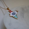 India flag necklace 18k gold plated on stainless steel