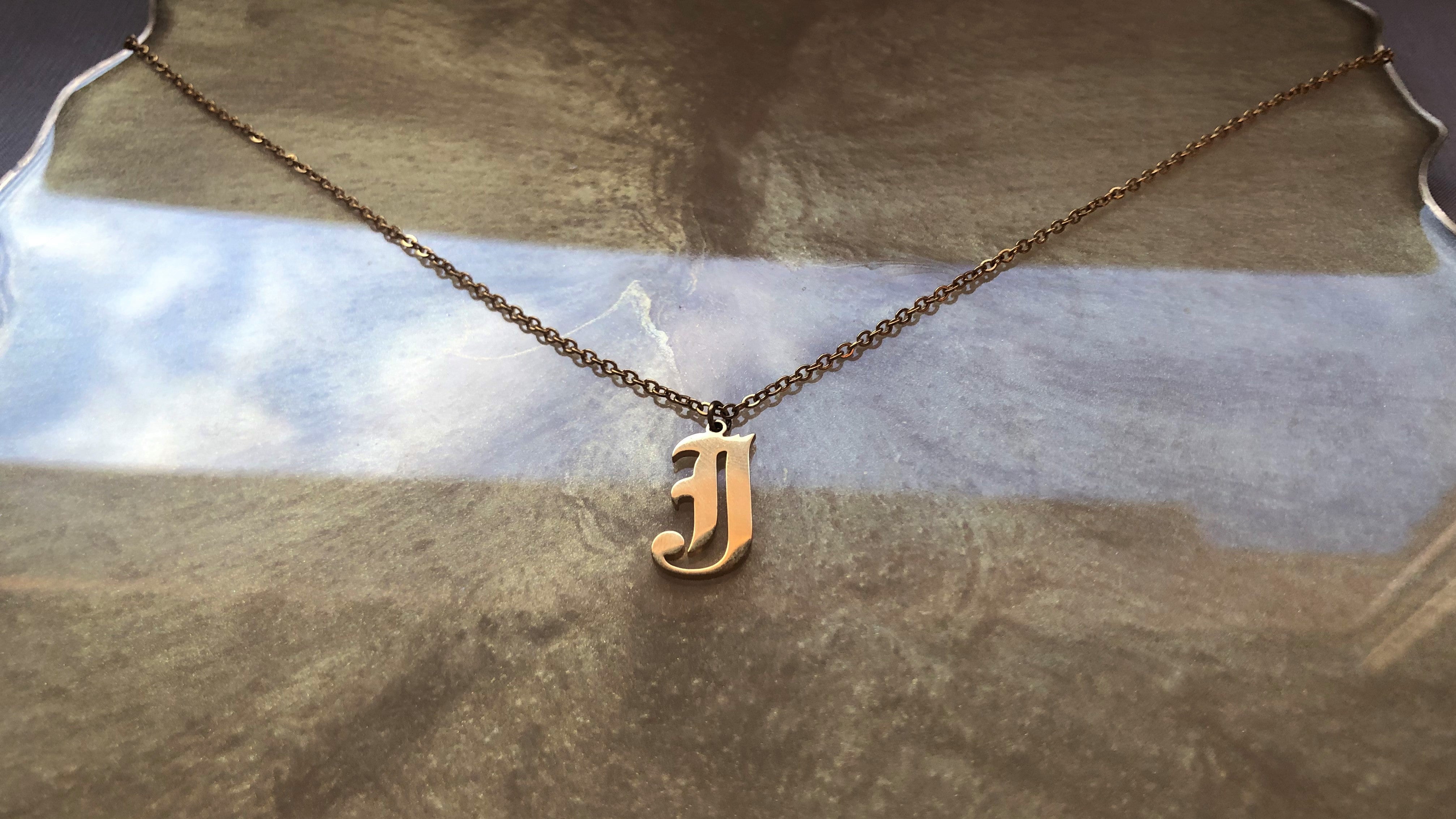 Old English Initial Necklace