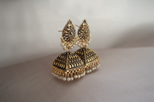18k Gold Plated Pyramid shape indian earrings 