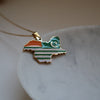 Kashmir flag necklace 18k gold plated on stainless steel