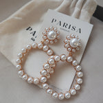 Gold Plated and pearl hoop earrings 