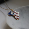 Liberia flag necklace 18k gold plated on stainless steel