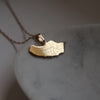 Madeira city map necklace 18k gold plated stainless steel