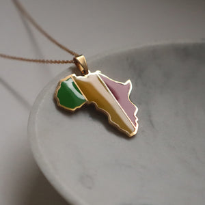 Mali flag necklace 18k gold plated on stainless steel