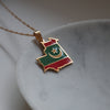 Mauritania flag necklace 18k gold plated stainless steel 