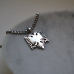 Mens albania eagle necklace silver plated on stainless steel