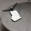 Men's Ghana city necklace silver plated on stainless steel