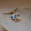 Mens greece flag necklace 18k gold plated on stainless steel