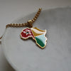 Mens Guinea-Bissau flag necklace 18k gold plated on stainless steel