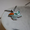 Men's Kashmir flag necklace silver plated on stainless steel