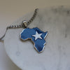 Mens Somalia flag necklace silver plated on stainless steel