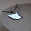 Mens South Sudan necklace silver plated on stainless steel