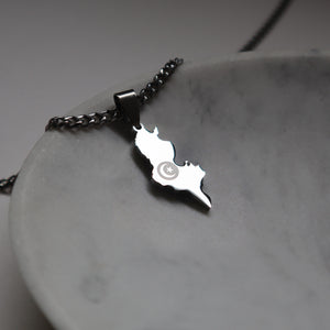 Mens Tunisia flag necklace stainless steel 