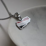 Mens Yemen flag necklace silver plated on stainless steel 